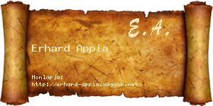 Erhard Appia névjegykártya